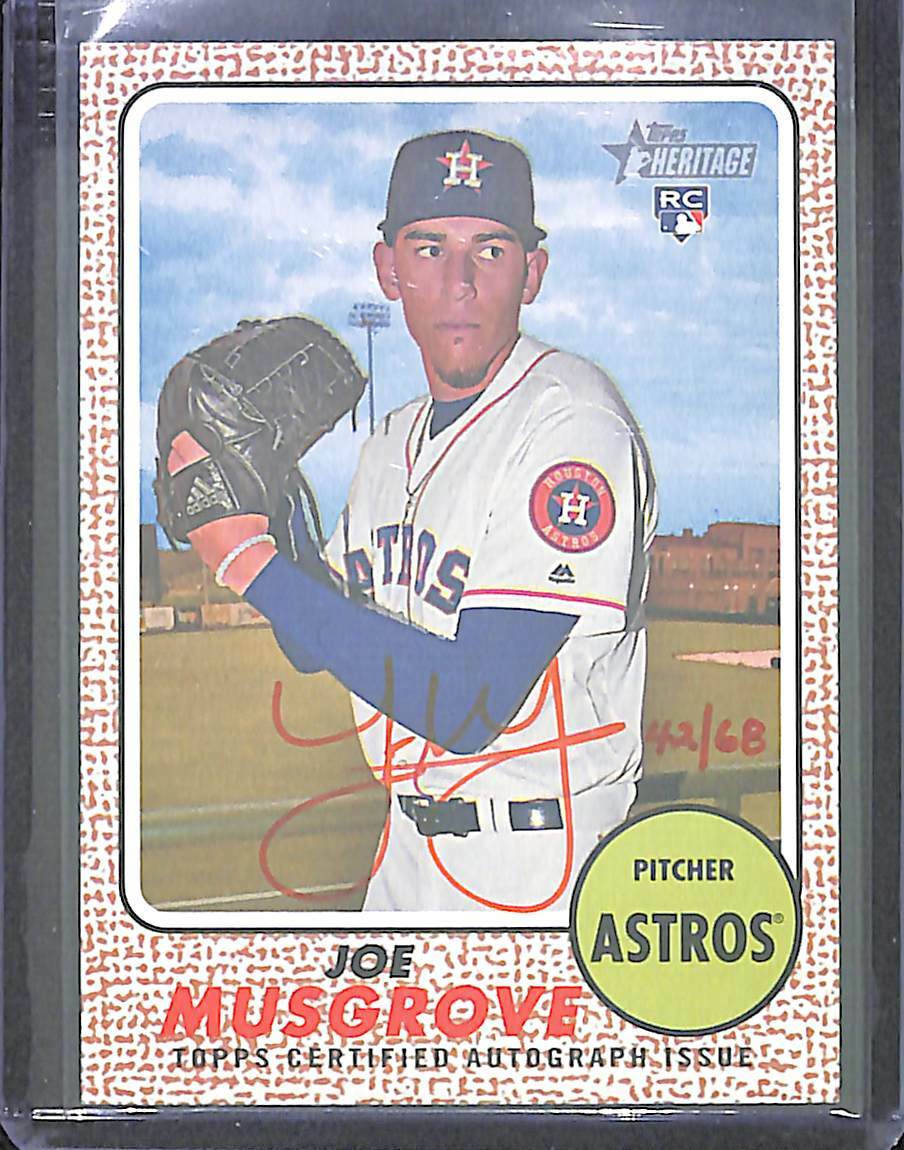 2017 Topps Heritage Red Real One Rookie Autograph #ROA-JM Joe Musgrove 42 of 68