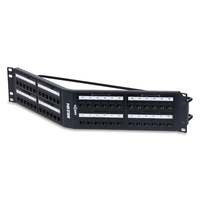 Belden RV6PPA2U48BK 48-Port CAT6+ REVConnect Angled Patch Panel 2U Black