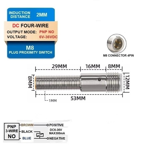 8MM 4-Pin Connector10V30V Proximity Awitch Aensor Aviation Plug Induction Switch - Picture 18 of 34