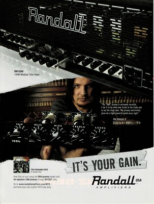 RANDALL AMPS - DAN DONEGAN of DISTURBED  - 8 x 10 3/4 -  Print Ad