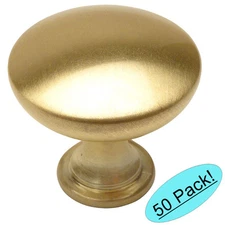 *50 Pack* Cosmas Cabinet Hardware Brushed Brass Round Cabinet Knob #5305BB