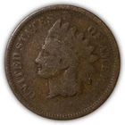 1868 Indian Head Cent Good G Coin, Weak Date #4780