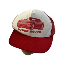 Vintage Viper RT 10 White Red Strapback Trucker Hat Made In USA
