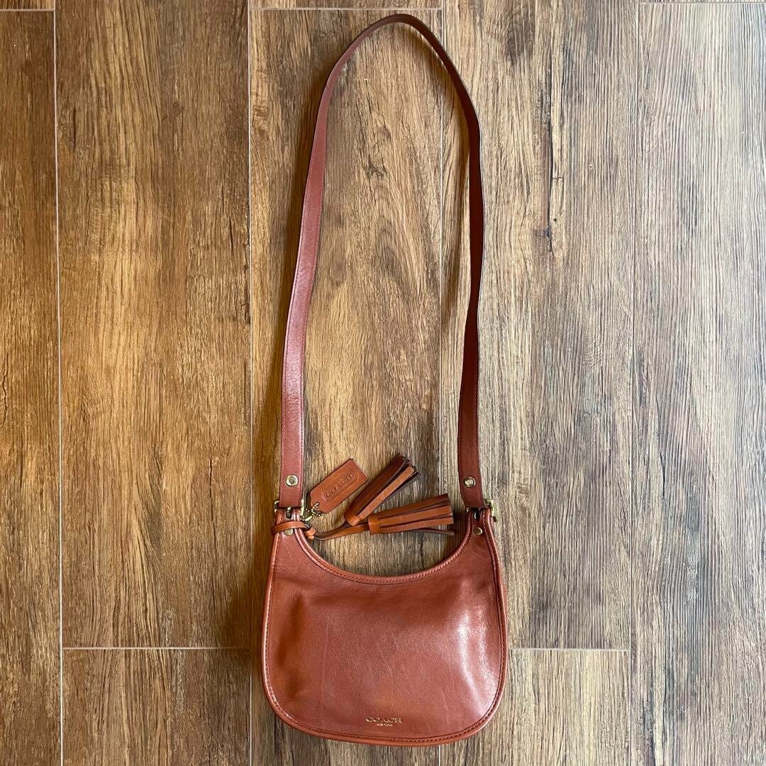 Coach Legacy 19925 Crossbody Bag Amanda Flap Coral Brown Leather