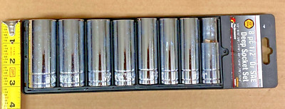 Performance Tool 8PC 1/2'' DR SAE DEEP SOCKET SET W32300