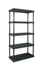 36" x 72" x 18" Heavy Duty 5 Shelf Plastic Shelving Unit Utility Garage Storage
