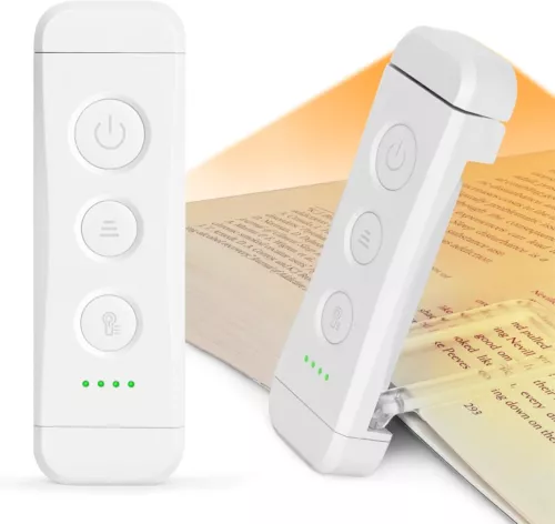 Glocusent USB Rechargeable Book Light for Reading in Bed, Portable Clip-On LED