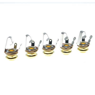 KAISH 5x TS Mono Metric/American 3/8''-32 Guitar/Bass Brass Output/Input Jack