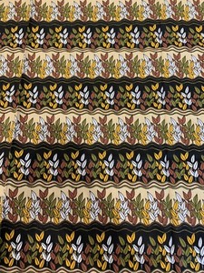 Vintage Mid Century Modern WEST GERMAN 70s Retro Fabric Nature Leaves Cotton