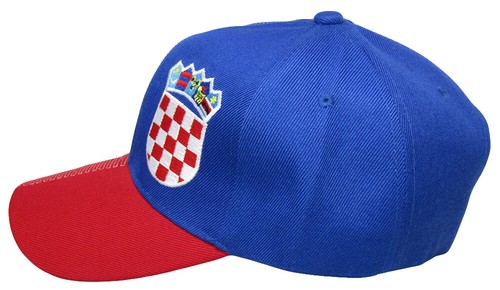 Croatia Country Royal Blue Red White 3-D Patch On Side Embroidered Hat Cap - Picture 6 of 6