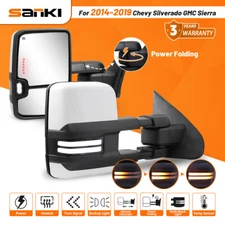 Switchback Power Fold Tow Mirrors White Painted For 2014-2019 Silverado Sierra