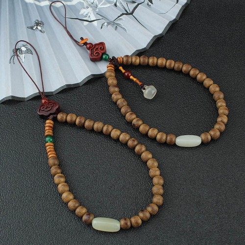 2 Pieces Agarwood Mobile Phone Chain Miss Hanging Lanyard Chinese Style Chains - Zdjęcie 4 z 12