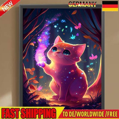 5D DIY Full Round Drill Diamond Painting Cat Kit Heimdekoration Kunsthandwerk