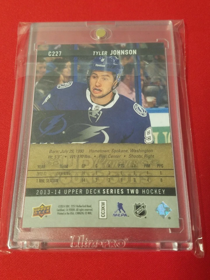 2013-14 Upper Deck UD Canvas Young Guns Tyler Johnson #C227 Rookie Tampa #ML - Image 4 of 4