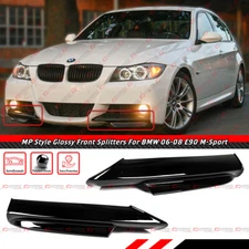 For 06-08 BMW Pre-LCI E90 M Sport Gloss Blk Front Bumper Lower Splitter Spoiler