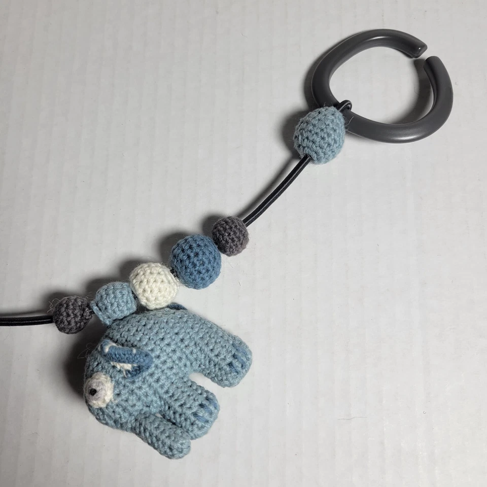 Sebra Fanto Elephant Crocheted Pram Stroller Chain Baby Minimal Nursery Decor Foto 4 de 4
