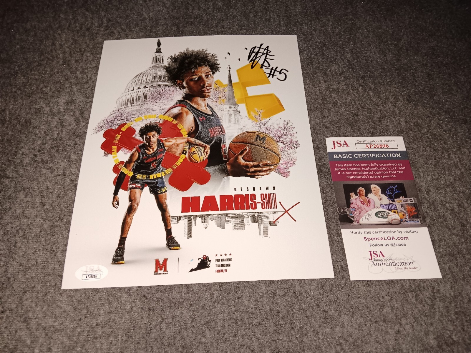 Deshawn harris smith Autographed Signed Maryland Terrapins 8x10 Jsa 