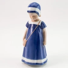 ROYAL COPENHAGEN BING&GRONDAHL ""Else in Blue Dress"" CM 17 PORCELAIN STATUE