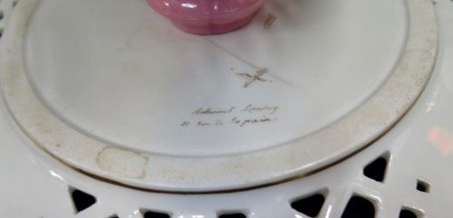 Vintage French Porcelain Reticulated Compote Servers - Picture 9 of 11