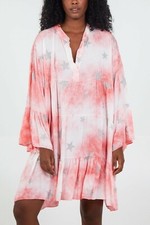 Ladies Tie Dye Star Smock Dress Tunic Top Plus Size Will Fit UK 10-24 Defect