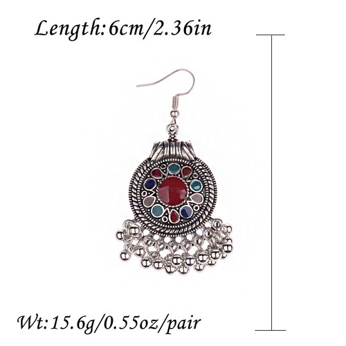 Hot Retro Bohemian Boho Women Antique Silver Hollow Flowers Hook Dangle Earrings - Picture 18 of 54