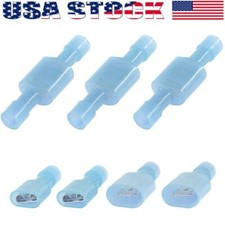 100pcs Nylon Male Female Insulated Wire Terminal Spade Crimp Connector AWG 16-14