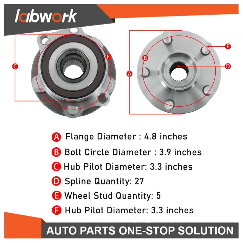Par de cojinetes y bujes de rueda trasera Labwork 2014-2018 para Subaru Forester Impreza Foto 4 de 4