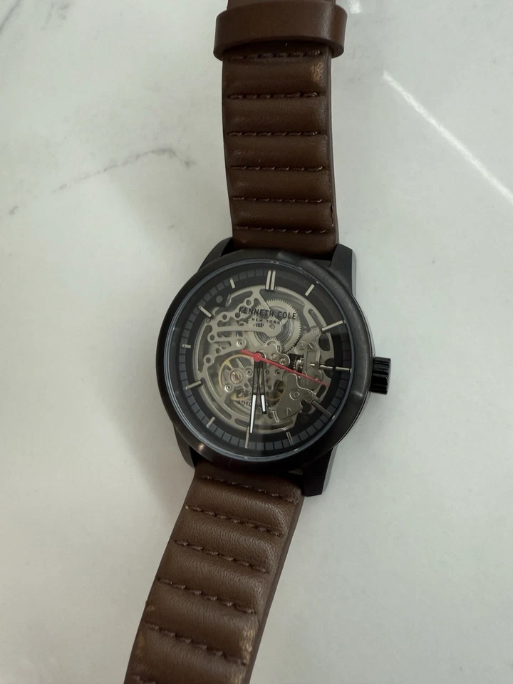 Kenneth Cole Men's Automatic Stainless Steel and Leather Dress Watch, Brown - Image 2 of 4