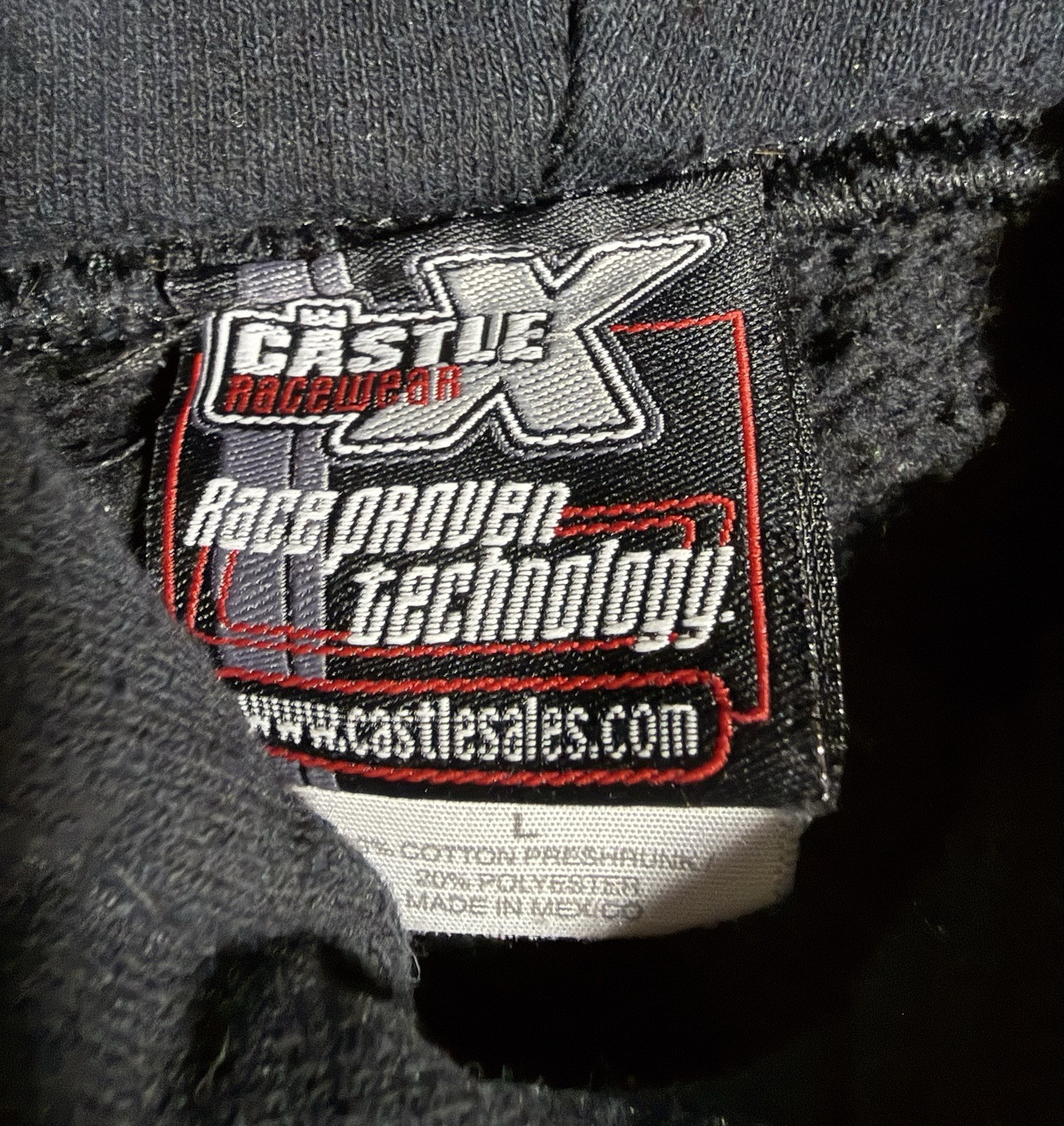 Castle x Racing Men’s Black Hoodie Sweatshirt Size Large thumbnail 4