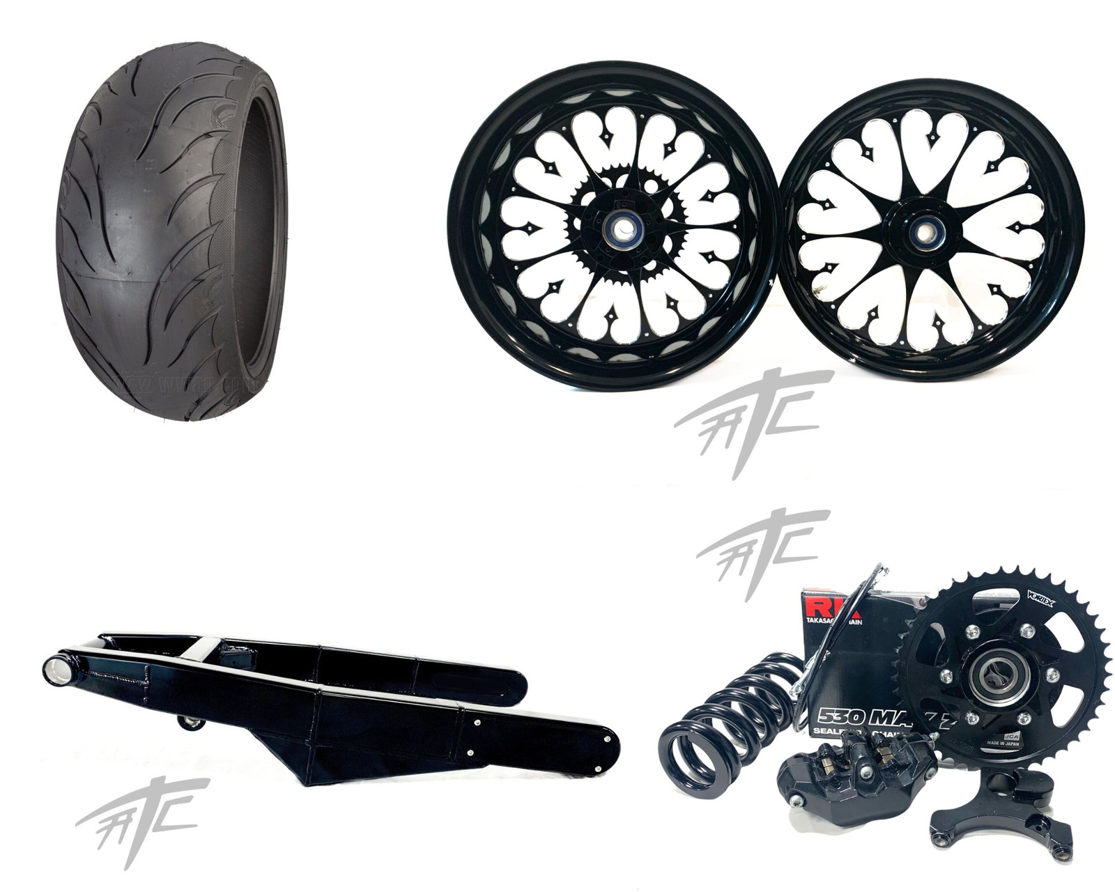 300 OSD BLACK CONTRAST CUT "STILETTO" KIT BLACK ARM 12-25 KAWASAKI NINJA ZX-14R