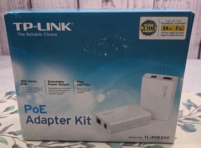 TP Link PoE Adapter Kit/Model TL-POE200 100 Meter