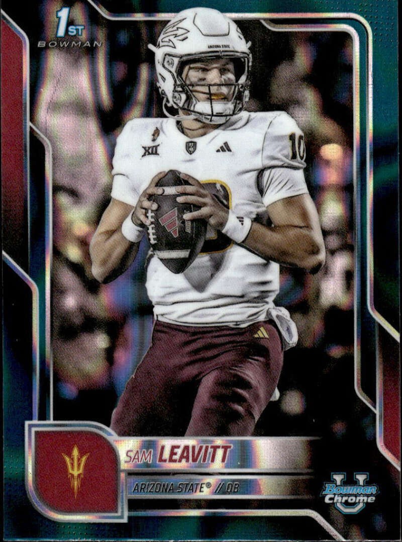 SAM LEAVITT RC 2025 Bowman U Chrome Teal Lava #195 Pre-Rookie NCAA  ID ID:151491