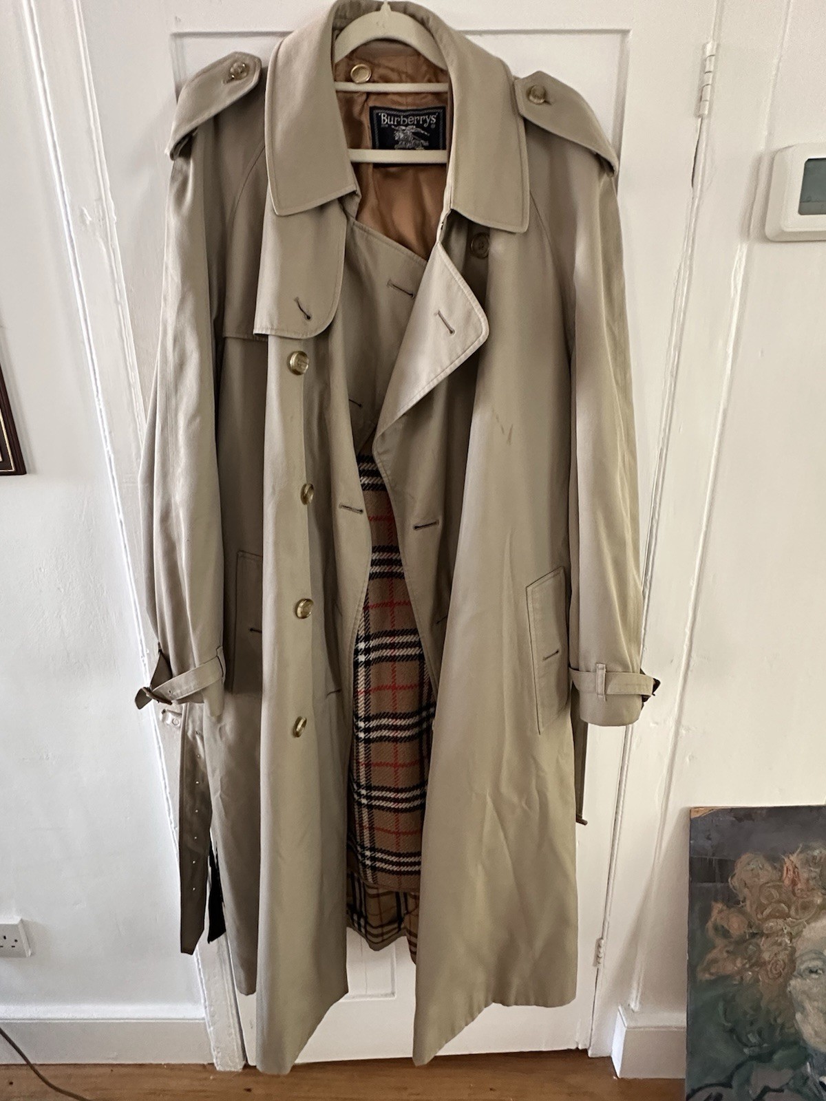 Rare Burberrys Prorsum Trench Coat England Nova Check Wool Liner Belted