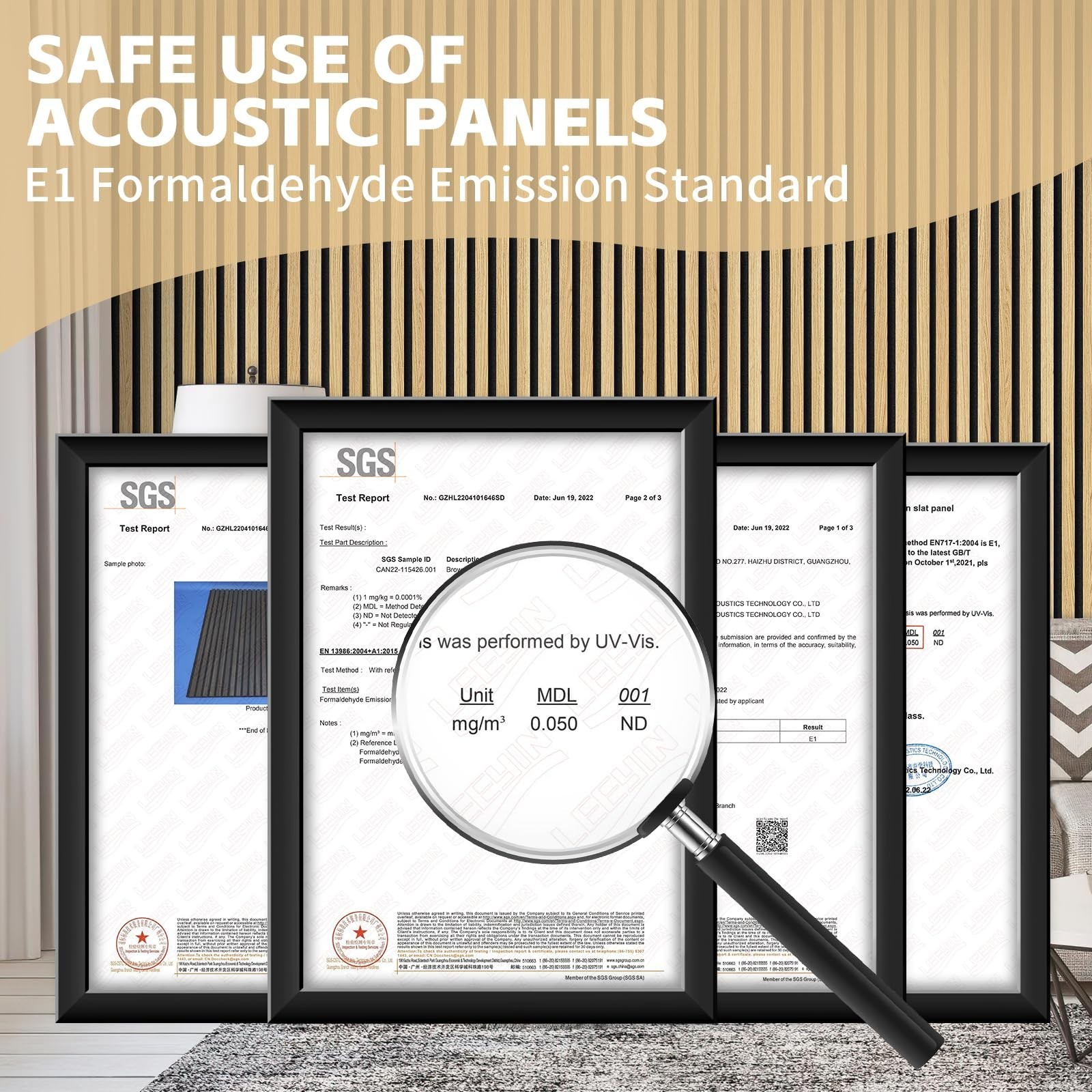 2-Pack 3D Wood Slat Acoustic Panels – Soundproofing & Noise-Absorbing Wall