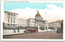 Vintage Boston State House Beacon Hill Linen Postcard by Tichnor Bros