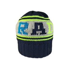 Gymboree RAD Hat Fitted Youth Small Knit Winter Skull Acrylic Blue Green Cap EUC