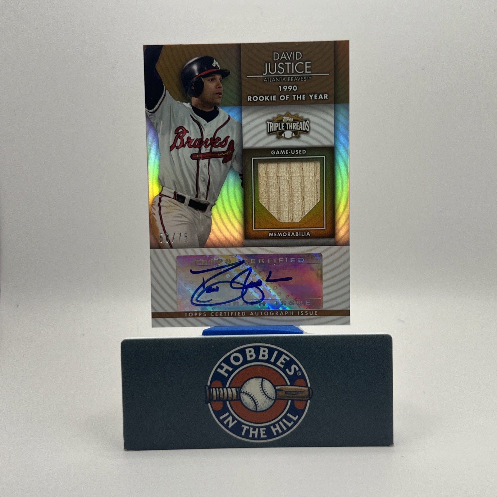 2012 Topps Triple Threads Bronze Game Used Auto /75 David Justice #TTUAR-70