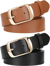 Women Belts For Jeans Dresses Pants Ladies Leather Waist Belt with Elegant Buckl