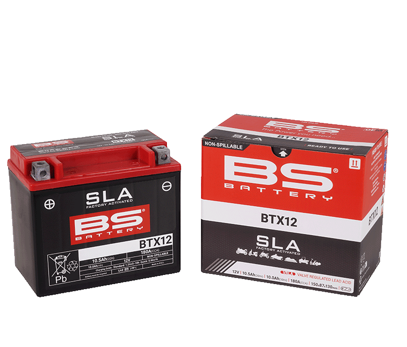 BS Battery SLA Factory Sealed BTX12 Maintenance Free Motorcycle Battery