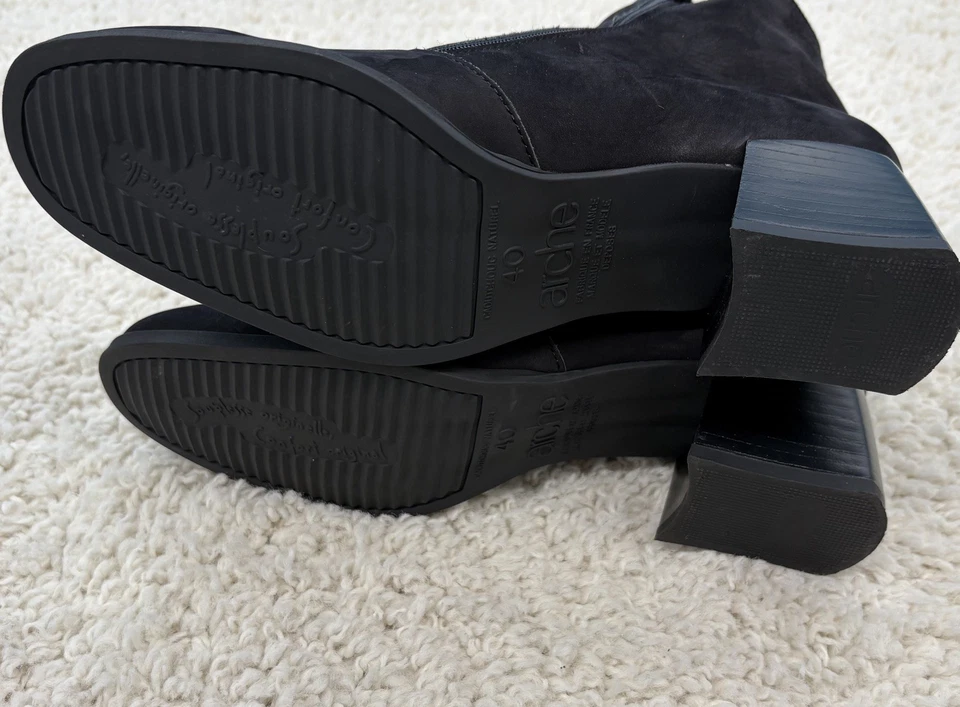 BOTINES MUJER ARCHE NEGRO GAMUZA CREMALLERA TOBILLO TACÓN A LA VISTA TALLA 40 / US 9 Foto 4 de 4