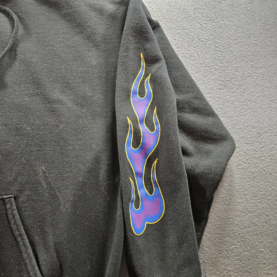 Vintage Wild As The Wind Women's Biker Zip Up Hoodie Flames Y2K Size XL - Image 3 of 4