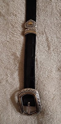 Brighton Woman's Marcus Two Tone Black/Brown Reversible Belt Size  ML 32  