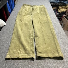 Polo Ralph Lauren Hammond Pant Olive Corduroy Pleated Cuffed 36/34 Mens 389