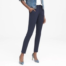 Banana Republic Womens Pants Navy Wool Mid Rise Ryan Fit Straight Stretch 6