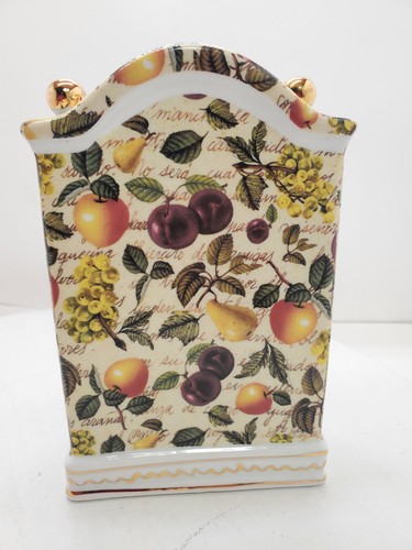 Vintage Quartz Porcelain French Fruity Design and gold trim tabletop clock - Picture 4 of 10