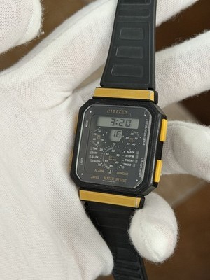 Rare Vintage Citizen D046 Men's Alarm Chronograph Digital Sports
