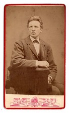 Antique CDV Circa 1880s A.j. Hagnell Handsome Young Man IN Suit Wernamo Sweden