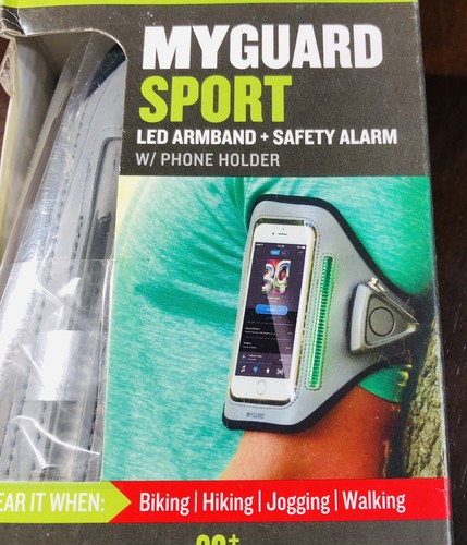 MYGUARD SPORT LED Armband & Safety Alarm w/Phone Holder 100db Alarm 20hr Charge - Picture 5 of 7