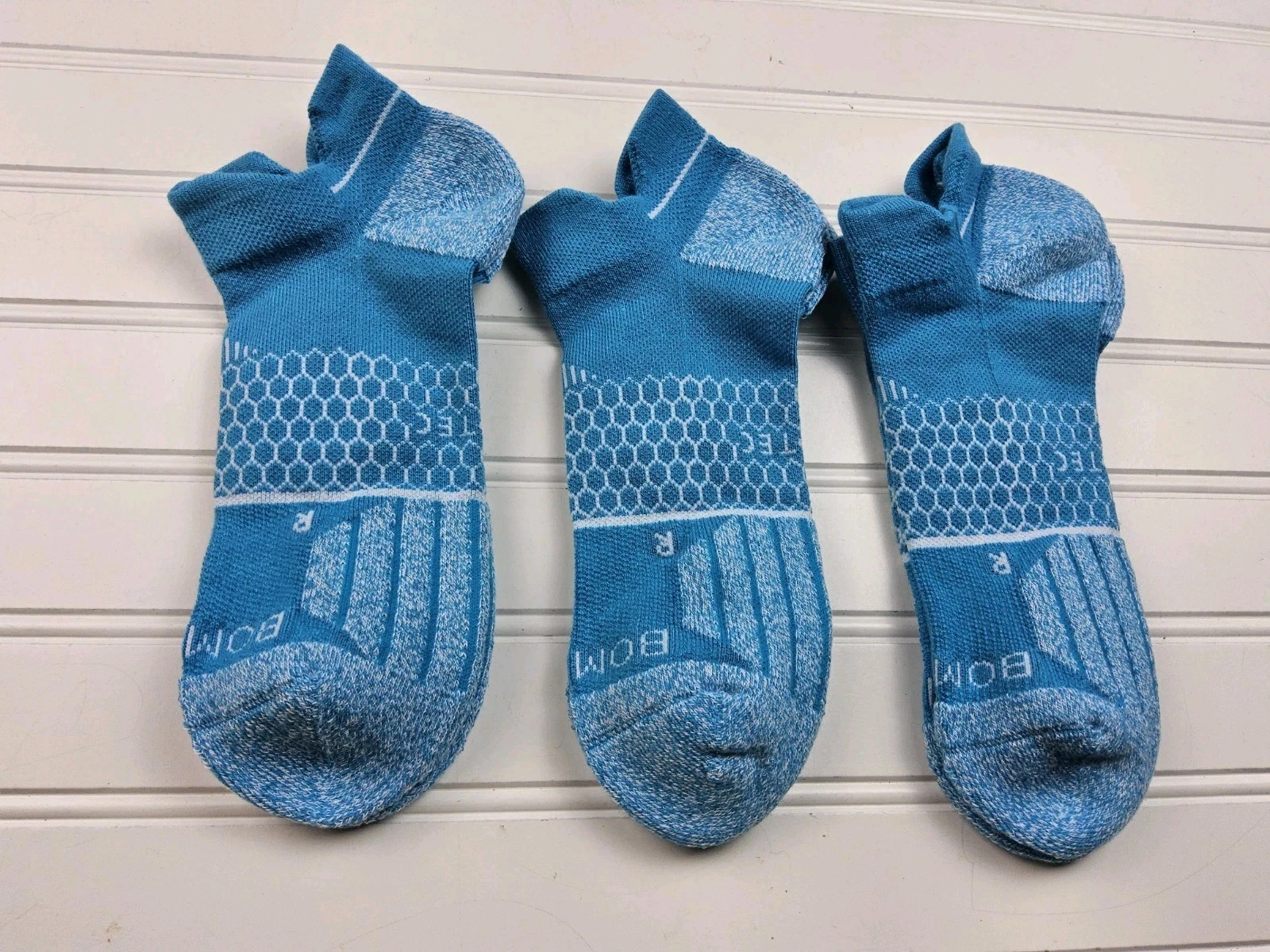 Bombas Hex-Tec Tennis Athletic Ankle Socks Lot Of 3 Pairs Size L