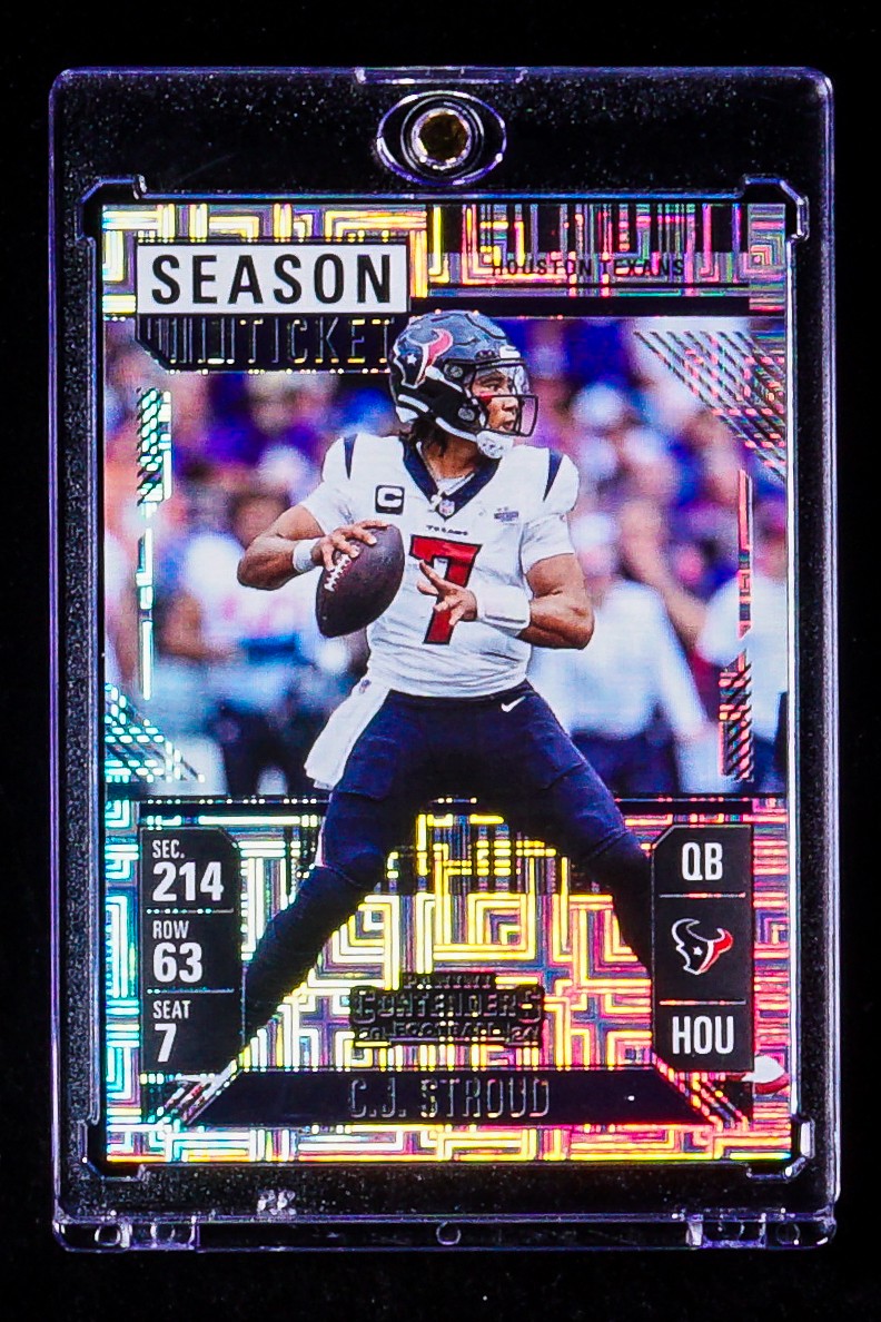 C.j. Stroud Rare Refractor Checkerboard Prizm Investment Card Houston Texans Sp